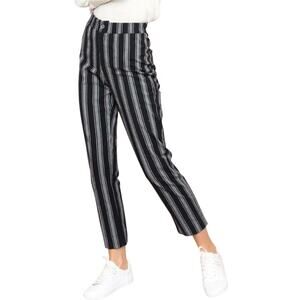 Brandy Melville Tilden Black Stripe Tapered Ankle Cotton Pants One Size Festival